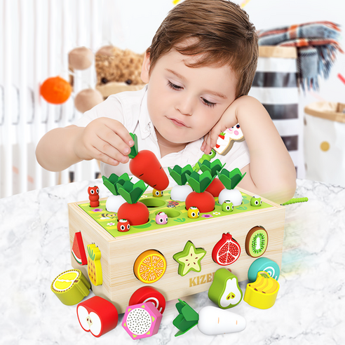 자연을 담은 장난감, 아이의 꿈을 키우는 키젤로 유아 소근육 발달 당근채취 과일농장 자동차