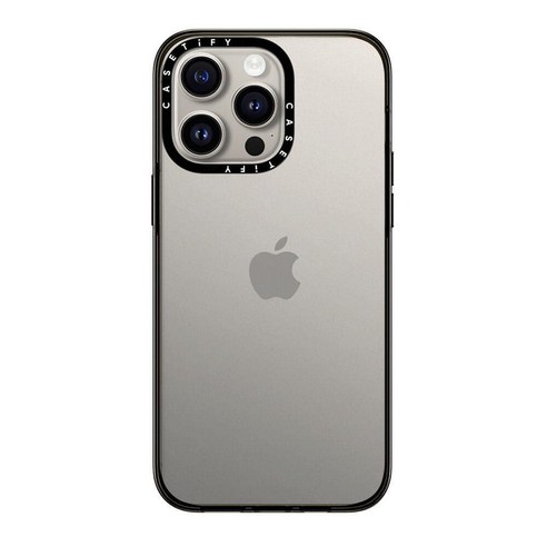 CASETiFY 아이폰 15 프로 맥스용 컴팩트 케이스 [2X 군용 등급 낙하 테스트 / 1.2m(4피트) 보호] – 투명 블랙