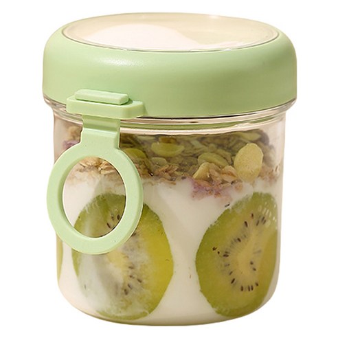 브랙퍼스트 1단 컵 도시락 530ml, 그린, 1개