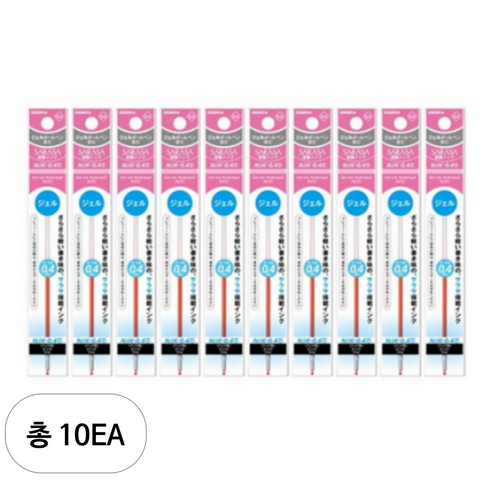제브라 중성펜 리필심 프레필 NJK 사라사 0.4mm, 핑크, 10개