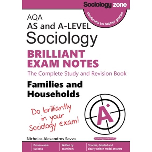(영문도서) AQA Sociology BRILLIANT EXAM NOTES: Families and Households: AS and A-level: Families and Hou... Paperback, Educationzone Ltd, English, 9781906468521