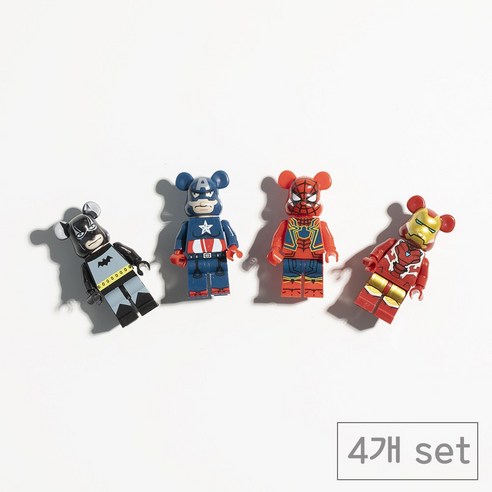 84x84 인테리어 레고 현관문 냉장고자석 마그네틱, 히어로들4p