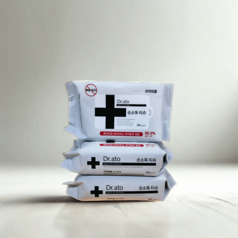 언제 어디서나 닥터아토 손소독 물티슈로 청결과 안심을!