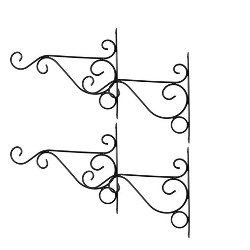 4pcs 철 식물 옷걸이 후크 브래킷 홈 정원 꽃 냄비 브래킷 블랙, 설명