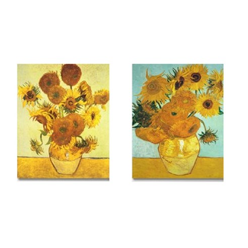 케이아트 인테리어 그림 노프레임 액자 15x20cm 2개Set, 18 고흐 해바라기