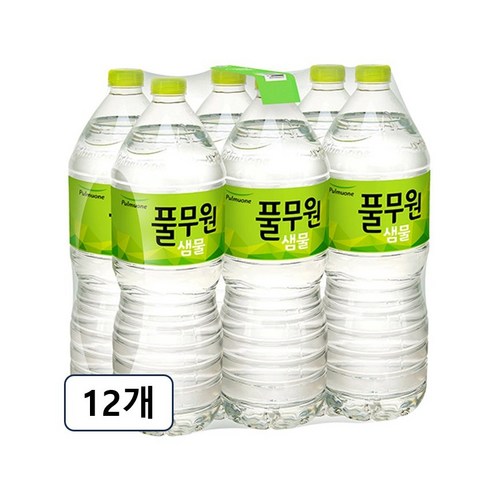 풀무원샘물 유라벨 생수 2L, 12개