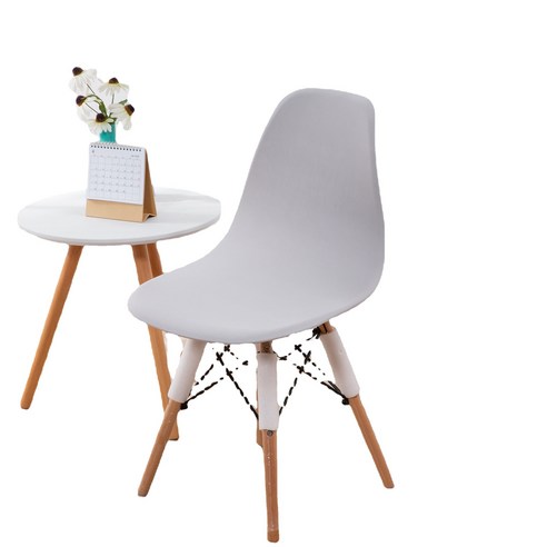 Elastic 의자 커버 Eames 의자 커버 북유럽 쉘 의자 커버 간단한 현대 식당 의자 커버, 밝은 회색, 伊姆斯椅套常规款