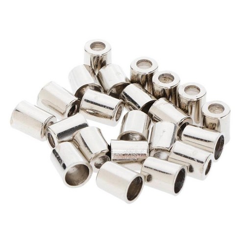 20Pcs 금속 벨(메탈 매는 밧줄 포함), 실버, 10x6mm