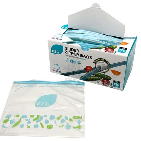 이지엔 슬라이더 지퍼백 스탠딩 타입 대용량, 대(L), 120개입, 1세트