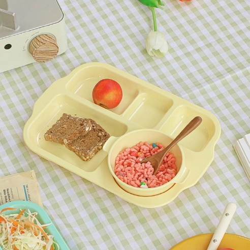 사랑스러운 식탁을 완성하는 하우키친 5구 식판+볼 세트