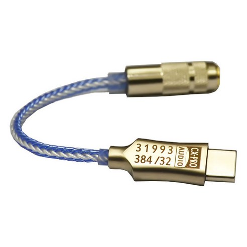 Xzante CX31993 USB Type C DAC 헤드폰 앰프 블루 3.5mm 출력 SNR128DB PCM 32B/384KHz Android Windows10 전화 통화, 금색 & 파란색