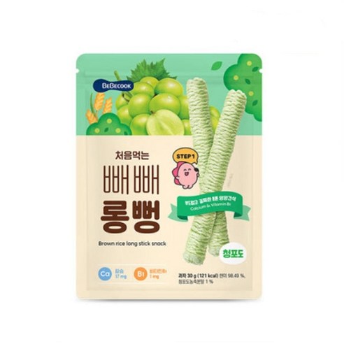 베베쿡 처음먹는 빼빼롱뻥, 청포도, 30g, 2개