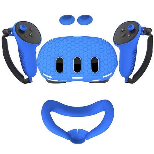 vr  875008 Rokeblau VR Accessories for Meta Quest 3 Set Including Controllers Cover and Headset Face Ro, 블루