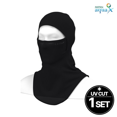 루디스 아웃도어 LUPDUA04 블랙 UV차단 쿨 바라클라바, L, 1개