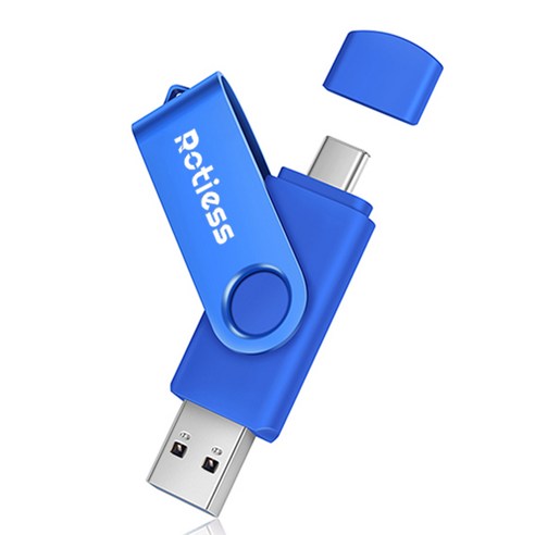 ROTIESS USB3.0 USB3.1메모리usb c 플래시드라이브32기가 64기가 128기가 256기가 512기가 GB2 in 1 펜 드라이브 c usb및 c 타입usb포트포함, 128GB