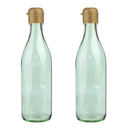 가인글로벌 청색기름병350 유리병 스마트원터치캡 골드, 2개, 350ml