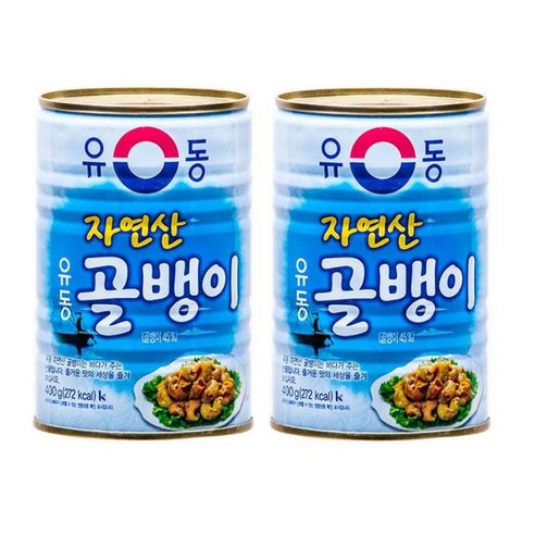 유동 자연산 골뱅이 통조림, 400g, 2개