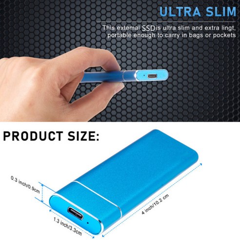 SSD TYPE-C 모바일 하드 디스크 외장 하드 드라이브10TB 8TB6TB 4TB 2TB 1TB, 푸른