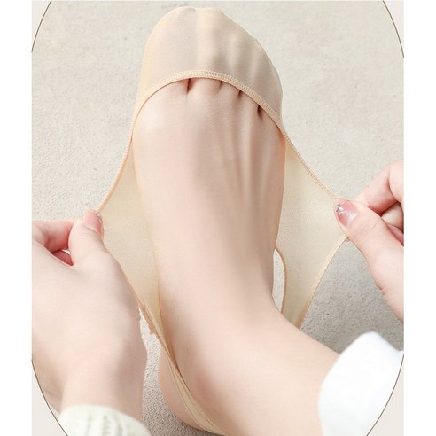 앨오앤지 여성용 절대 벗겨지지않는 구두 면 실리콘 뒷꿈치 덧신