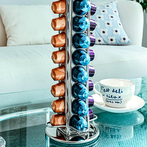 네스프레소 애호가의 꿈을 실현하는 회전식 커피 캡슐 보관함