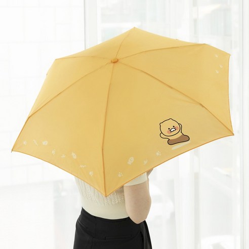 [카카오프렌즈 춘식이 5단 양우산]양산 우산 장우산 우양산 양우산 암막양산 초경량양산 자외선차단양산 예쁜우산 양산추천 초경량양우산 미니양산 경량양산 암막우양산 자외선차단 초경량우산