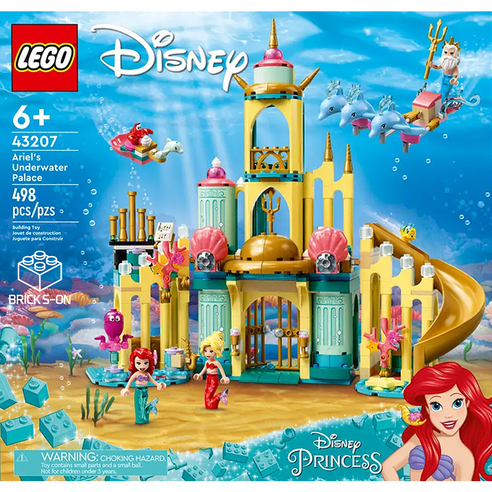 레고 디즈니 프린세스 에리얼의 바닷속 궁전 43207, 혼합색상