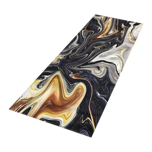 베란다 거실 용 미끄럼 방지 내부 주방 카펫 바닥 매트 대리석 돌 패턴, 폴리에스터, D 40x120cm