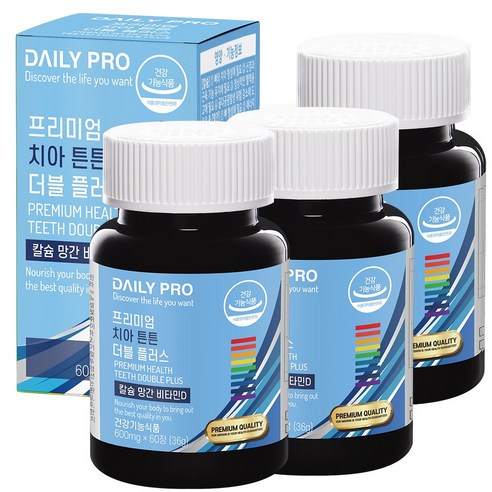 데일리프로 프리미엄 치아 튼튼 더블 플러스, 60정, 3개, 60정