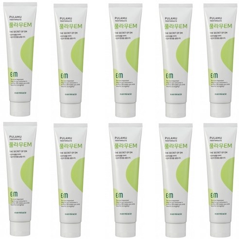 EM 풀라무 치아 이빨 구강 건강 순하고 개운한 휴대용 여행용 치약 20g 10개