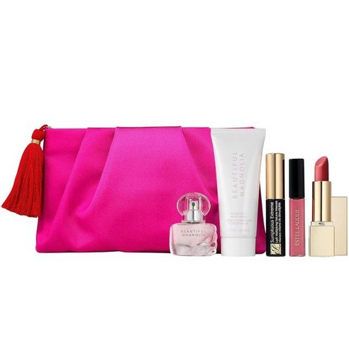 Estée Lauder 에스티로더 6 PC 아름다운 목련 향수 바디 로션 립글로스 마스카라 홀리데이 2022 세트, Magnolia