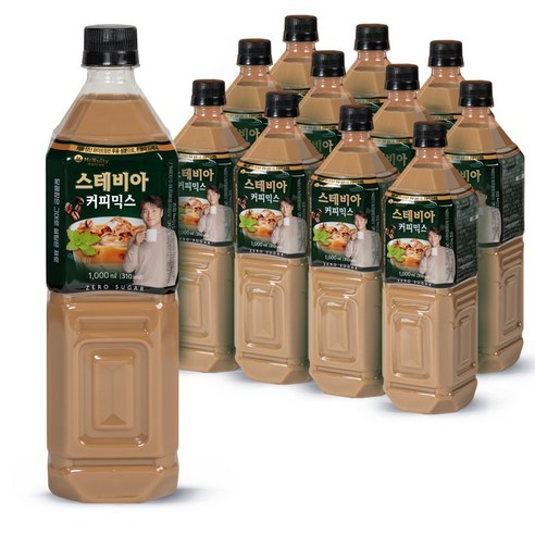 맥널티 대용량 제로슈가 스테비아 믹스커피 음료, 6개, 1L