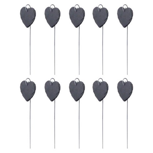 비바람에 견디는 식물 레이블 이름 행거 방수 10Pcs 정원 마커 메이커 매달려 슬레이트 선물 슬레이트 식물, 심장 모양의 것, 다중