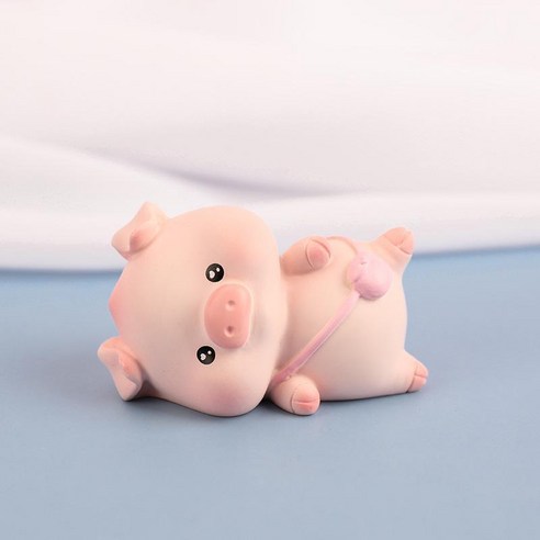 복숭아 돼지 수지 공예품 장식품, 복숭아 돼지 트럼펫 B-누워 누워 돼지