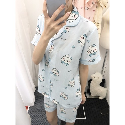 치이카와와 함께하는 사랑스러운 여름밤, 쾌적한 지지미 잠옷 세트