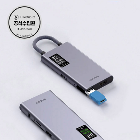 하기비스 TSX101 / LCD 디스플레이 6 in 1 / USB-C 멀티허브 swissbitcfastcard2gb