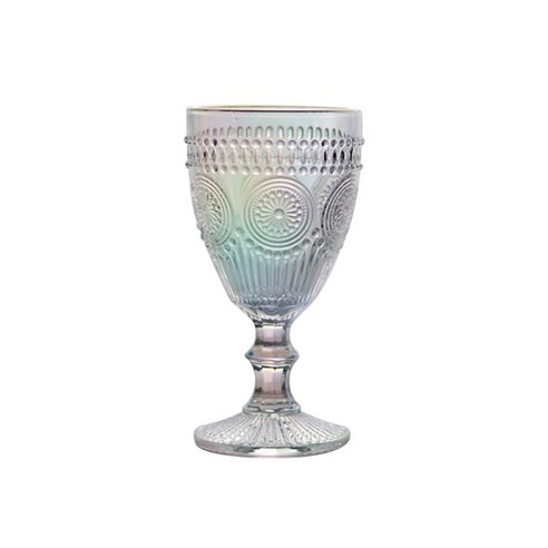 제이리빙 홀로그램 오로라 유리컵 와인 글라스, 골드라인 엔틱 고블렛 300ml, 1개