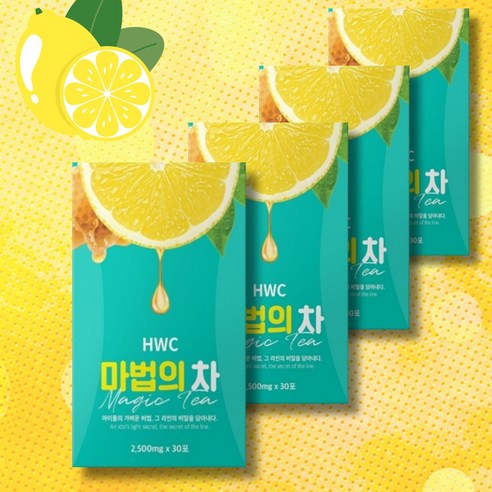 4박스 구성 마법의 차 레몬 녹차 이이돌워터, 30정
