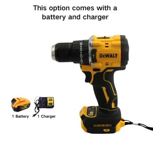 Dewalt 무선 임팩트 드릴 브러시리스 드라이버 키트 도구 충전식 전동 공구 2300RPM 렌치 20V DCD805, 01 1 Battery 1 Charger, 02