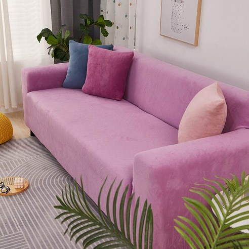 벨벳 플러시 L 모양의 소파 커버 거실 탄성 가구 소파 Slipcover Chaise Longue 코너 소파 커버 스트레치, 1pc 90-140cm, 05