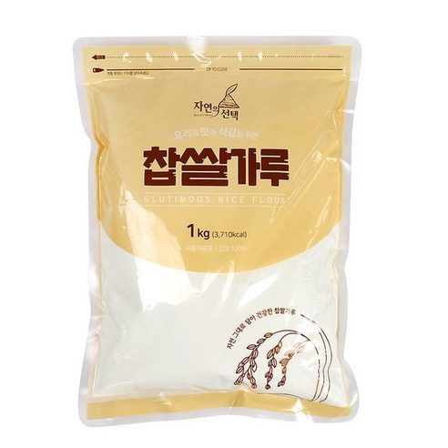 자연의선택 [자연의선택] 국내산 찹쌀가루 1kg(지퍼팩), 1개, 1kg