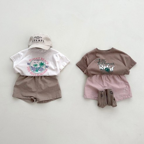 아이들의 여름철 옷장에 필수품인 베이비 키즈 밴딩 린넨 반바지