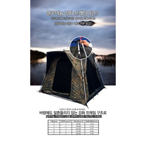자연 속 힐링 낚시를 위한 최고의 선택, 트라이캠프 FA-1517D 솔무늬 무결로 낚시텐트