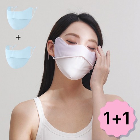 1+1 자외선차단 아이스 골프 쿨 스포츠 마스크 소소명명, 블루+블루