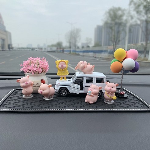 차내 액세서리 장식품, 1 건, 6마리 돼지 분초 채구 흰둥이g그랜드 미디엄