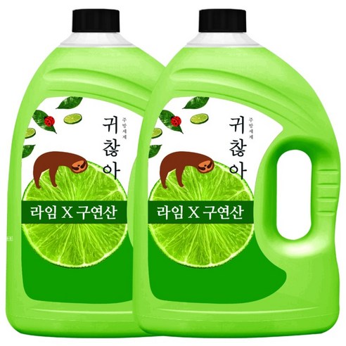 아토세이프 귀찮아 주방세제 라임향 본품, 3L, 2개