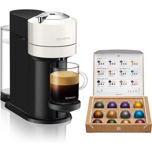 네스프레소 커피 메이커 머신 Nespresso GDV1-WH-W 원터치 Vatuo 캡슐, 화이트