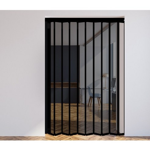 이케이몰 홀딩도어 자바라 편개 투명 브라운 가로사이즈 88cm x 세로사이즈