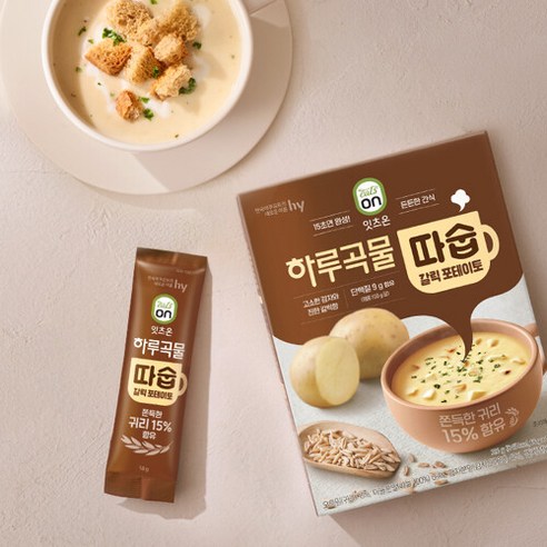 [에치와이]한국야쿠르트 잇츠온 하루곡물 따숩 갈릭 포테이토(12입), 단품