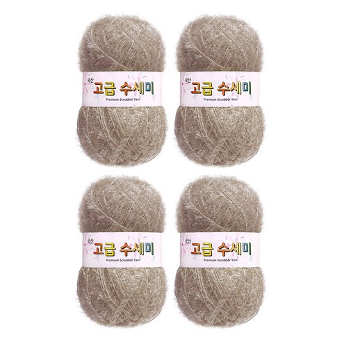 울클럽 별꽃수세미 DIY 고급수세미실 80g 4볼세트 + 동영상제공, 128베지밀
