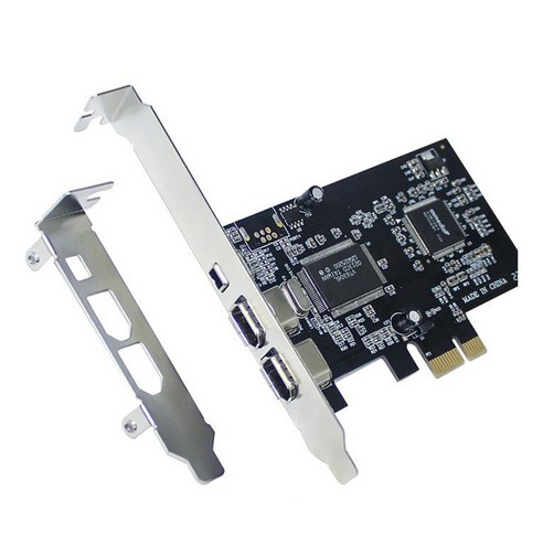 Xzante PCI-E PCI Express FireWire 카드 Firewire 케이블이 있는 IEEE 1394 컨트롤러 비디오 오디오 전송 등, 검은 색